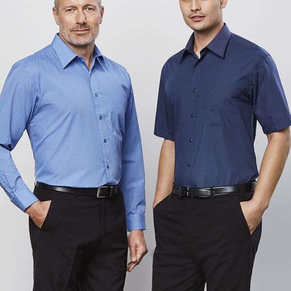 Mens Micro Check Short Sleeve Shirt Thumbnail