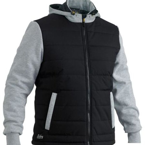 Flx & Move™ Contrast Puffer Fleece Hooded Jacket Thumbnail