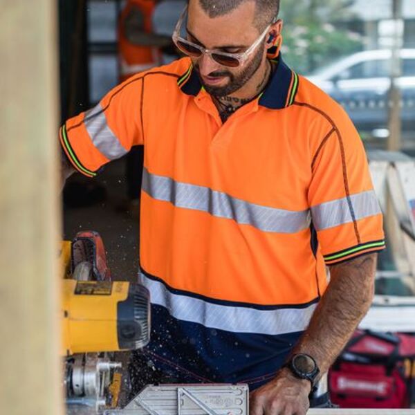 Taped Hi Vis Polyester Mesh Polo Thumbnail