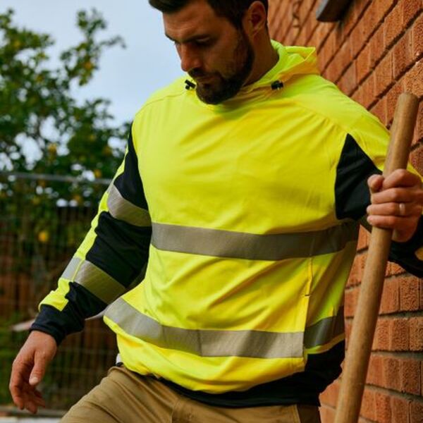 Taped Two Tone Hi Vis Contrast 4 Way Stretchy Hoodie Thumbnail
